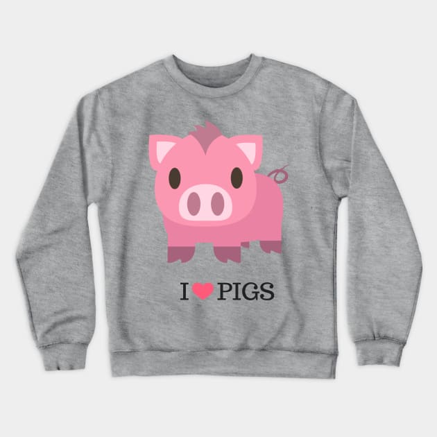 I Love Pigs Crewneck Sweatshirt by RandyRaePrints